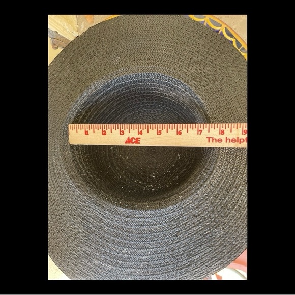 Black Slouch Handwoven Straw Hat - Picture 5 of 7